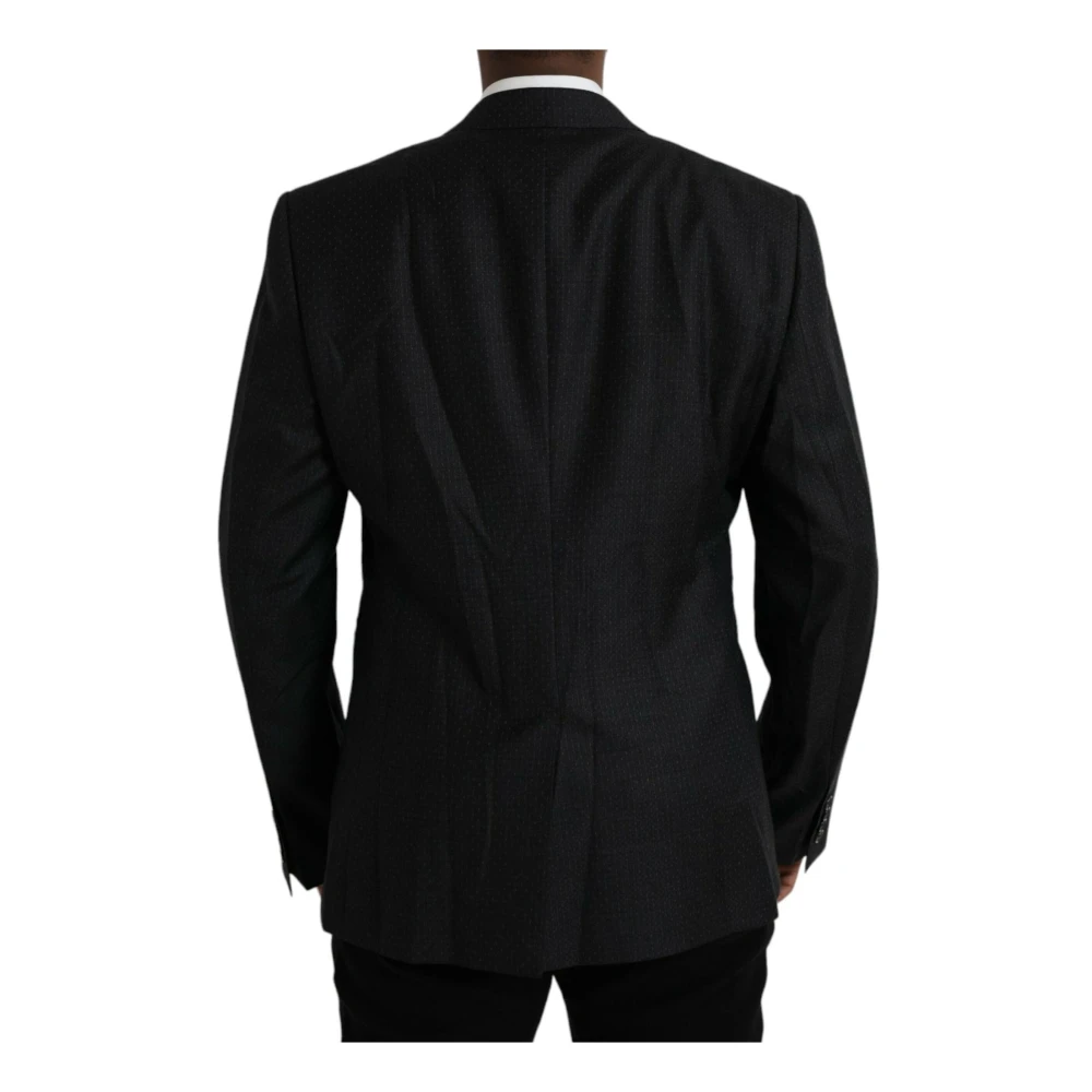 Dolce & Gabbana Slim Fit Wollen Jas Blazer Black Heren