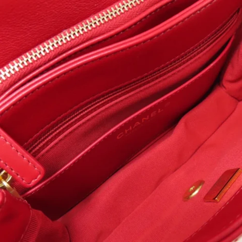 Chanel Vintage Pre-owned Leather chanel-bags Red Dames
