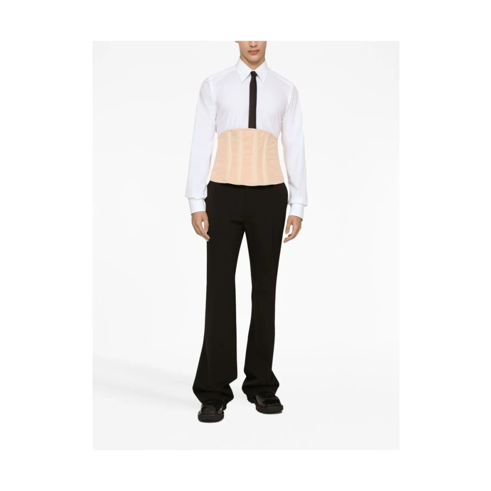 Dolce & Gabbana Zwarte Wollen Broek met Persplooi Black Heren