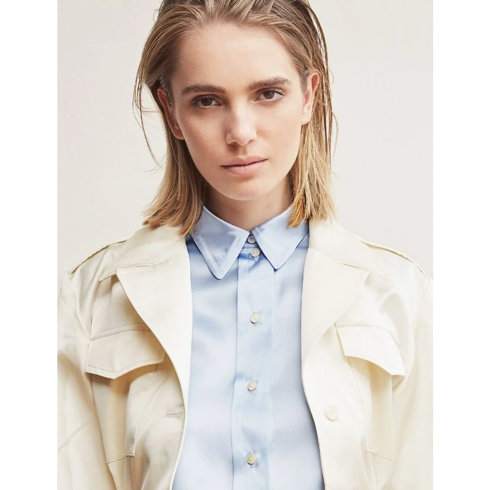 Ines De La Fressange Paris Neva ivory cotton satin jacket Beige Dames