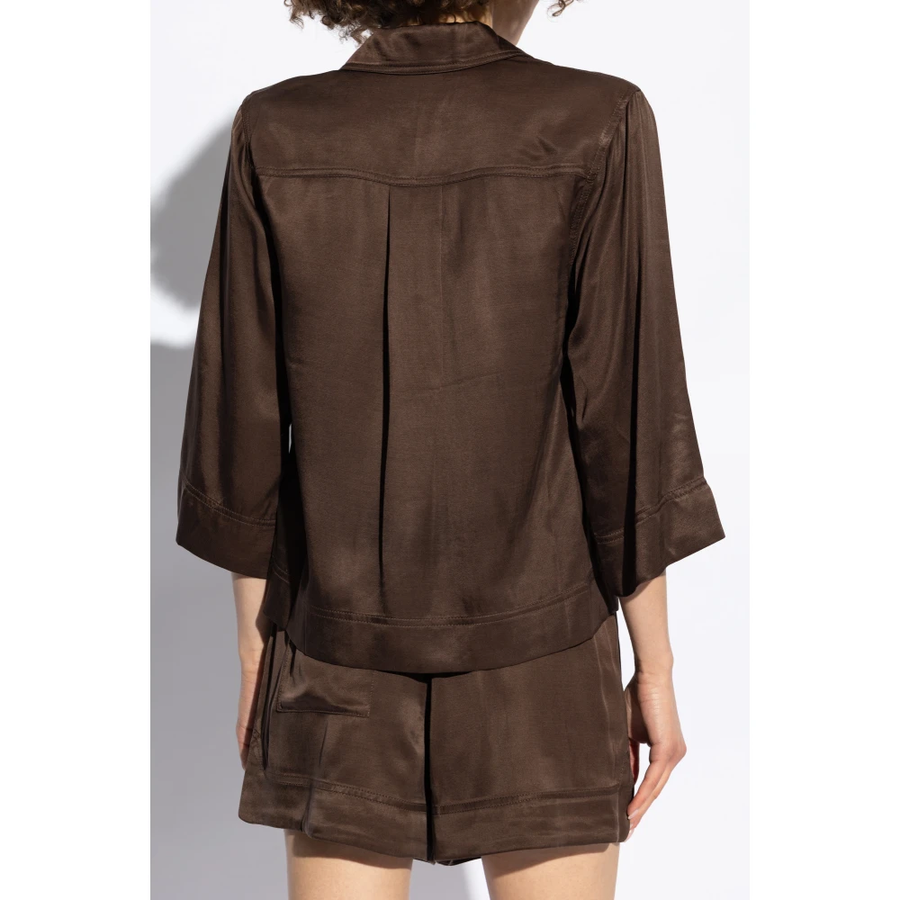 Ganni Shirt met zakken Brown Dames