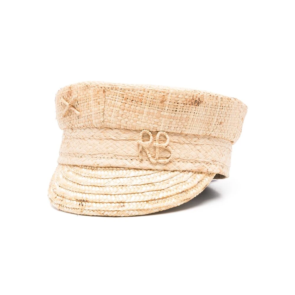 Ruslan Baginskiy Beige Korgväv Flat Brim Hat Beige, Dam