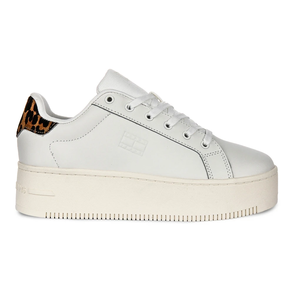 Tommy Jeans Women's White Tjw Flatform Leopard Sneaker
