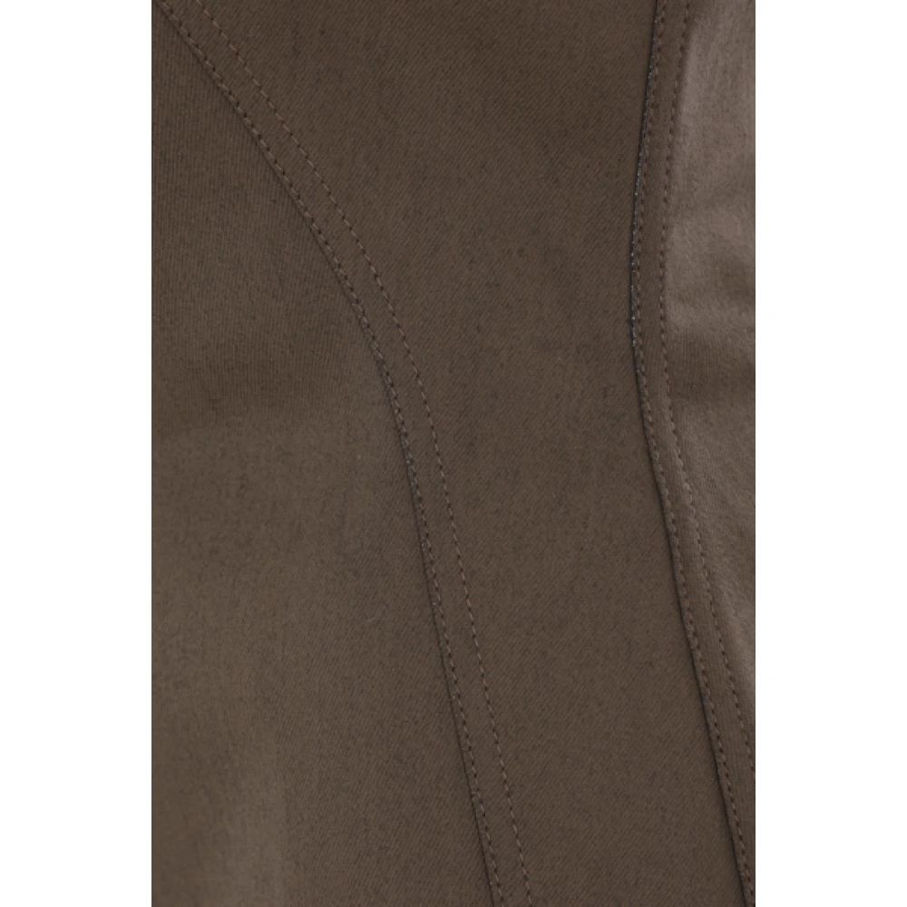 Rick Owens Groene Hars Denim Bustier Top Brown Dames