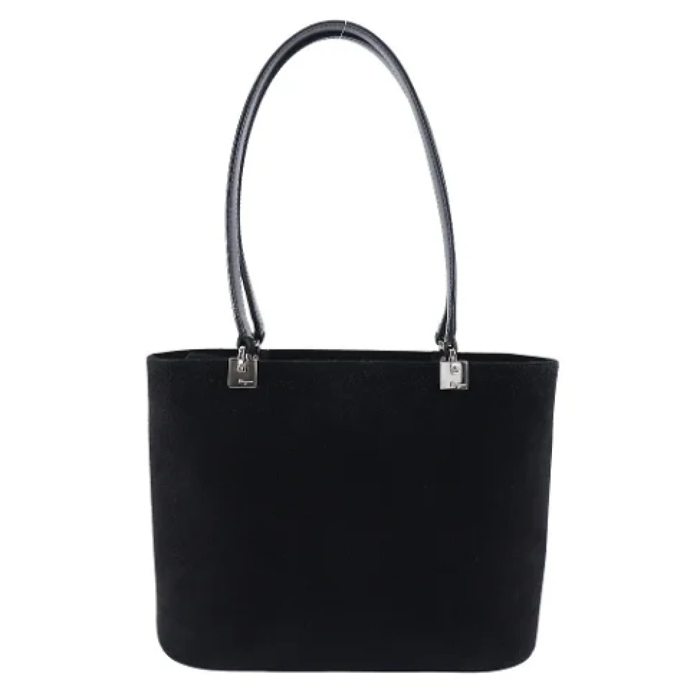 Salvatore Ferragamo Pre-owned Suede shoulder-bags Black Dames