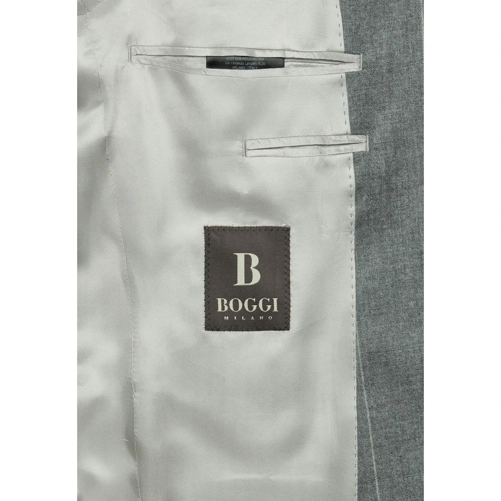 Boggi Milano Pakjes grijs pak van zuivere wol Gray Heren