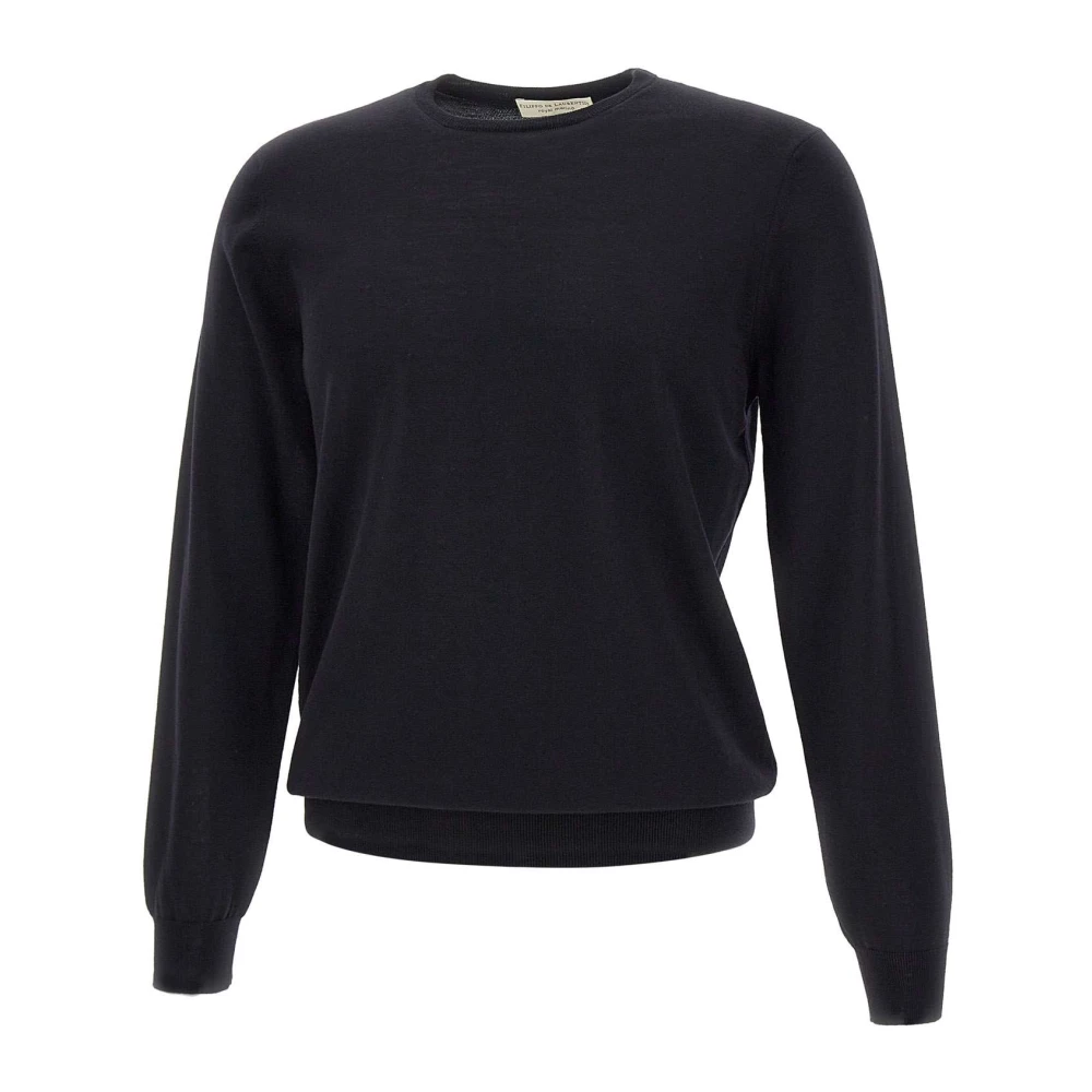 Filippo De Laurentiis Merino Wol Navy Blauw Pullover Trui Blue Heren