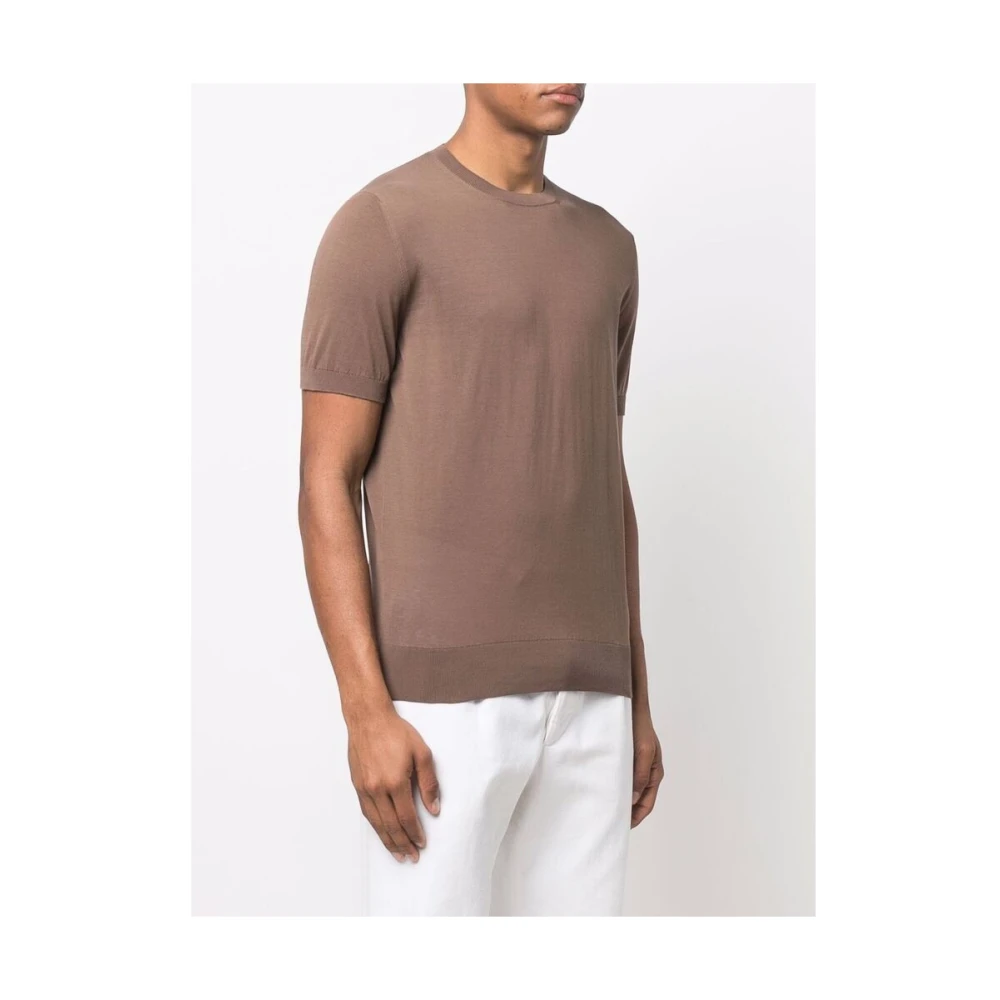 Mauro Ottaviani Bruine Katoenen Ronde Hals T-Shirt Brown Heren