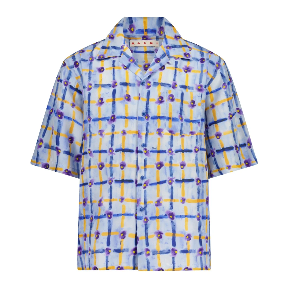Marni Habotai silk bowling shirt with saraband print Multicolor Heren