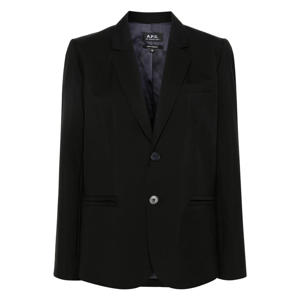 A.p.c. Zwarte Boyfriend Jas Black Dames