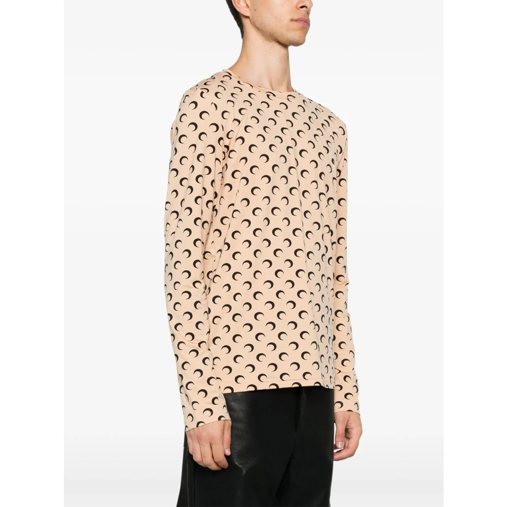 Marine Serre Maan Gedrukte Tweede Huid Top Beige Heren
