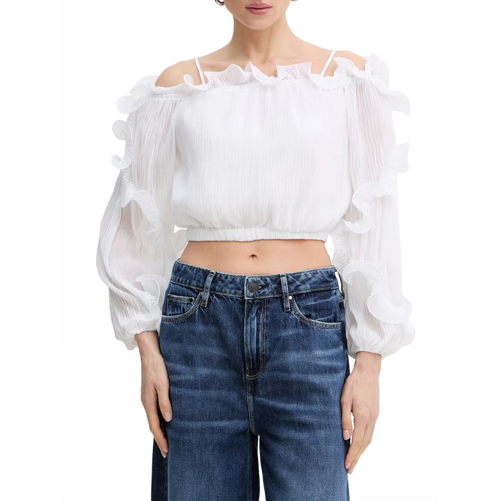 Guess Women's White Gabriella Blouse - Blouses - S - Blouses & Shirts
