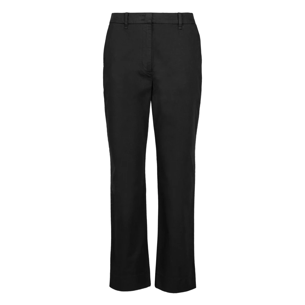 Bomboogie Women's Black Chinos, Xs, Palazzo Trousers In Cotton Satin