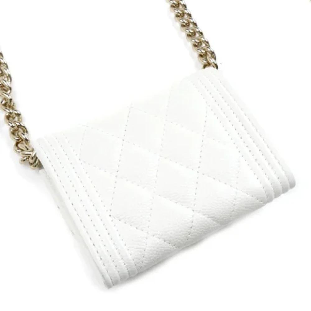 Chanel Vintage Pre-owned Leather shoulder-bags White Dames