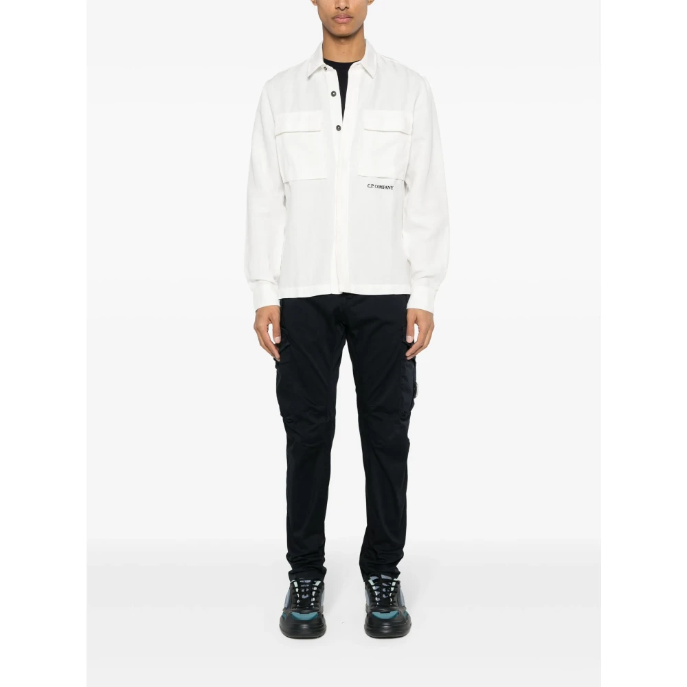 C.P. Company Blauwe Cargo Broek met Drukknoopsluiting Blue Heren