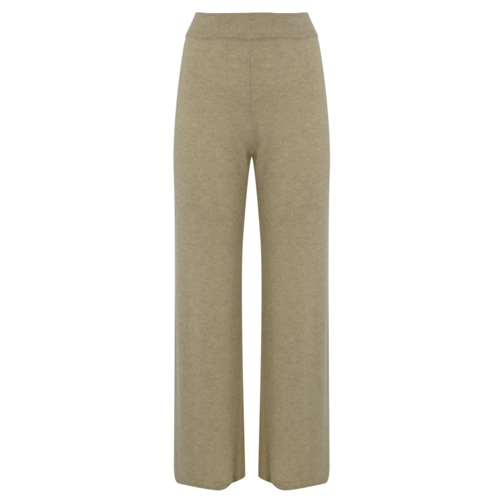 Max Mara Weekend Wijde Pijp Wollen Broek Beige Dames