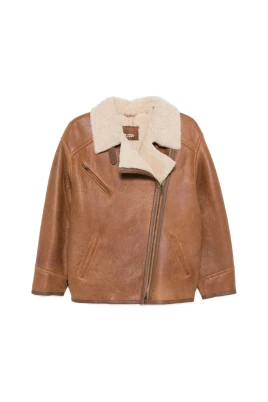 Shearling Collar Zip Coat