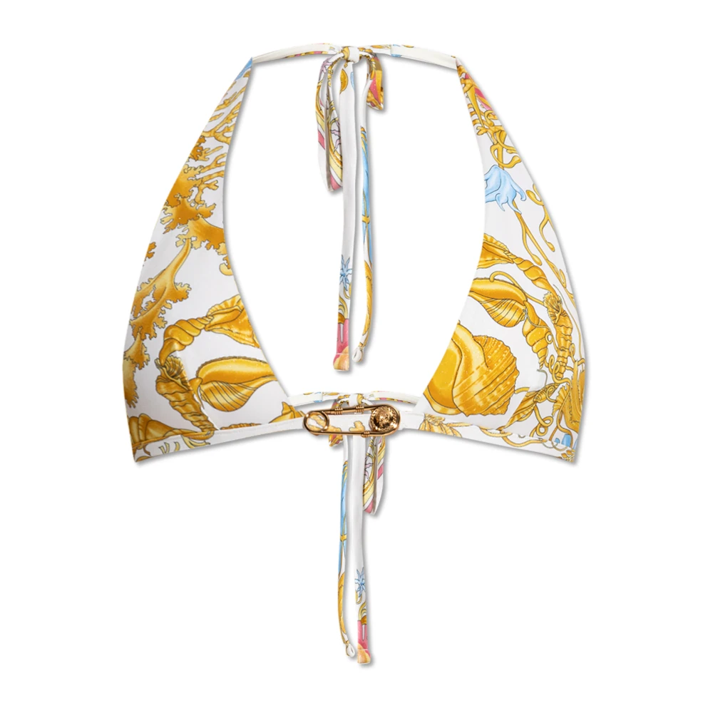 Versace Multicolor Underwater Barocco Metallic Bikini Top