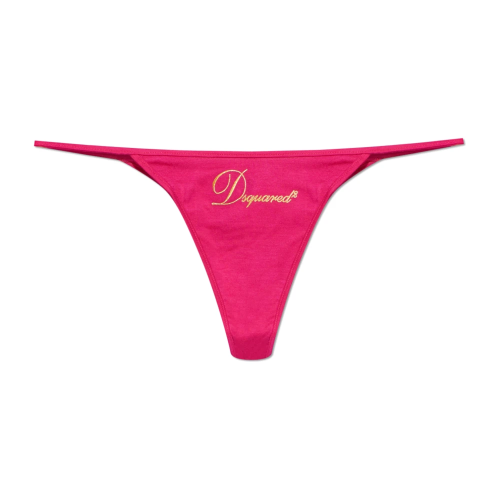 Dsquared2 Donna Rosa - Slip Con Logo Ricamato - Underwear - L