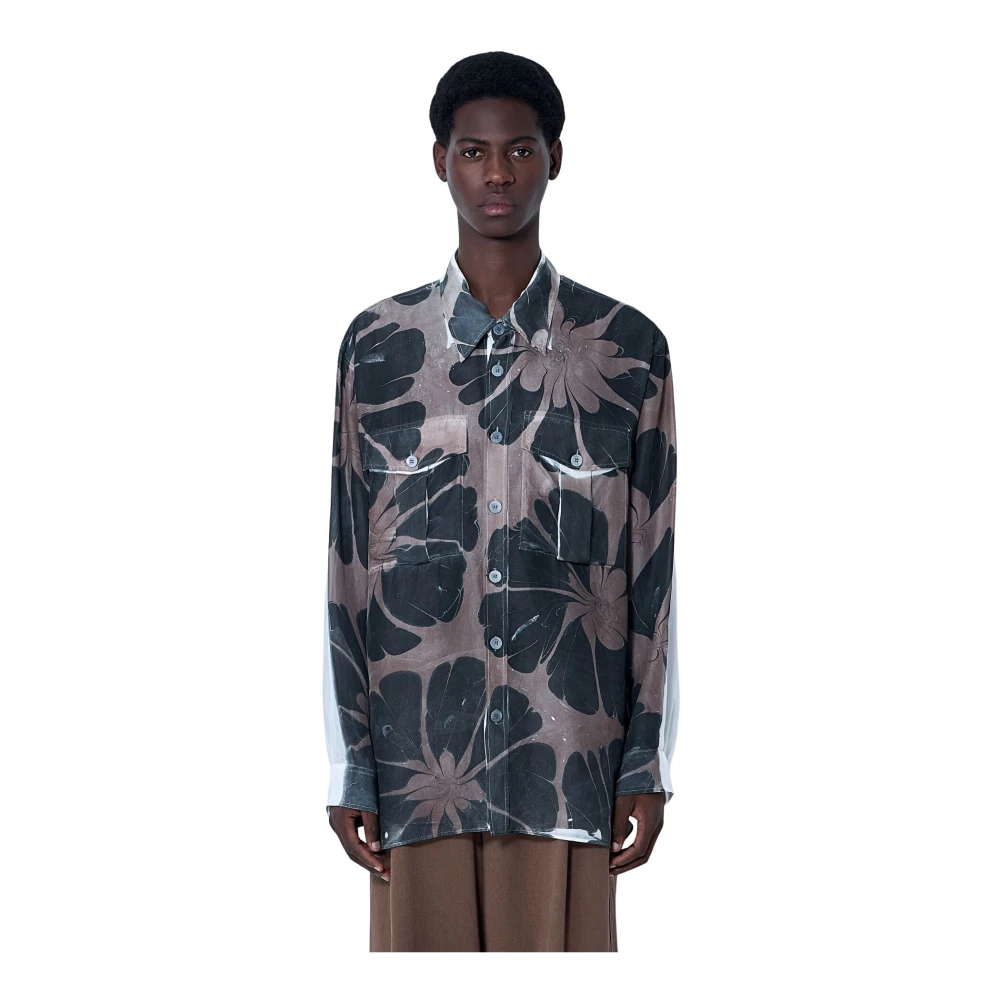 Dries Van Noten Men's Silk Floral Shirt