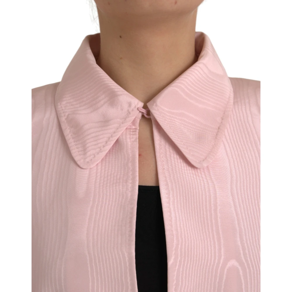 Dolce & Gabbana Roze Zijden Maxi Cape Jas Pink Dames