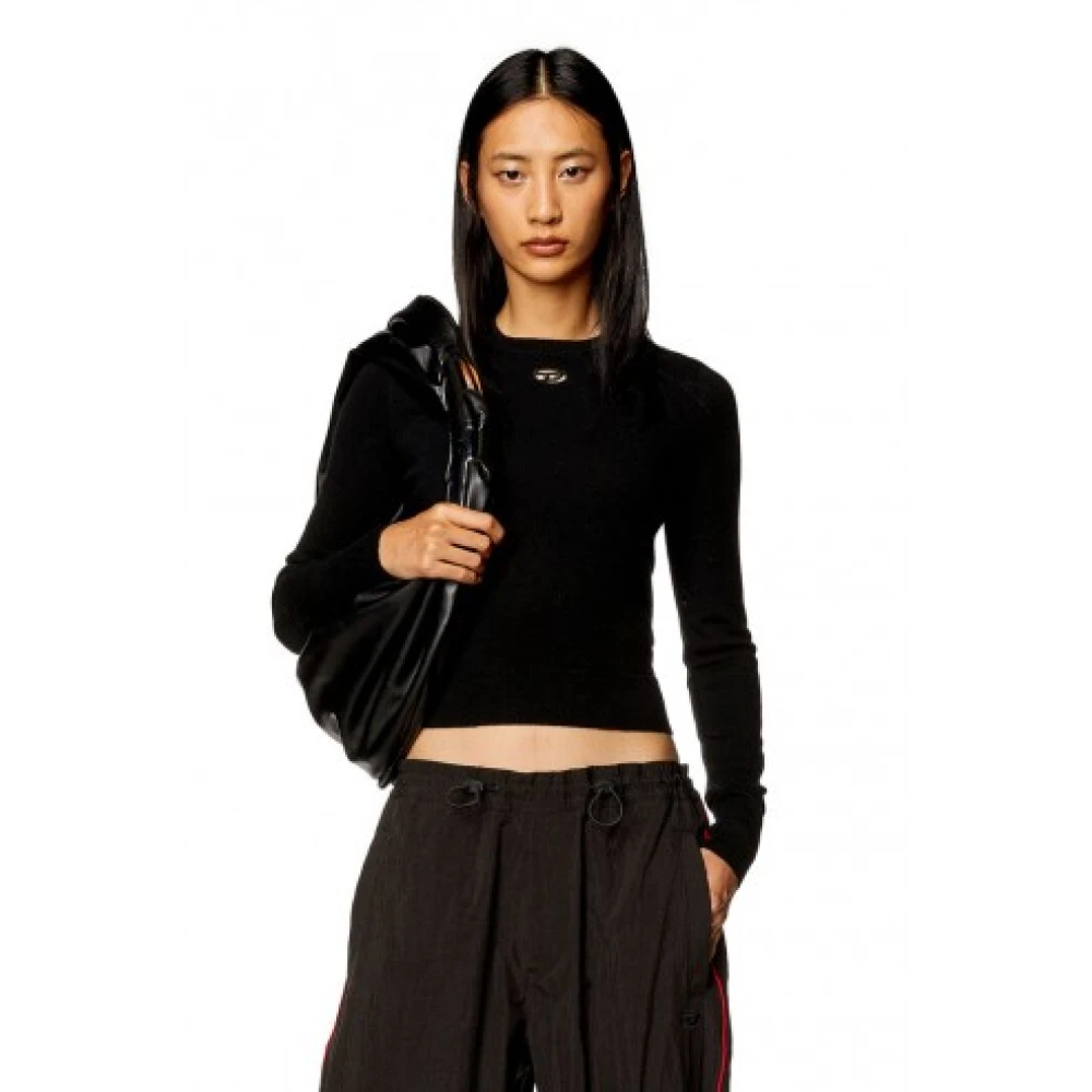 Diesel Luxe Wol Kasjmier Gebreide Top Black Dames