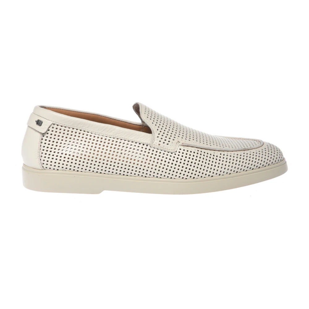 Baldinini Hombre Beige - Mocasín De Cuero Abatanado Perforado - Shoes - 45 Eu - Mocasín De Cuero Abatanado Perforado