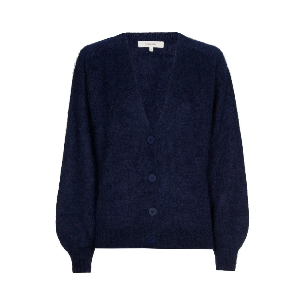Marie Méro Blauwe Alpaca V-Hals Vest Blue Dames