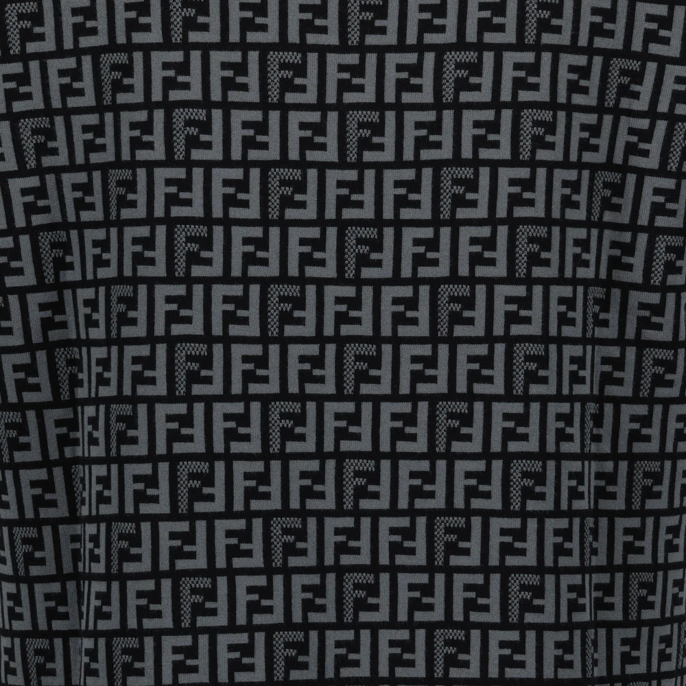 Fendi Korte mouw zwarte ronde hals shirt Black Heren