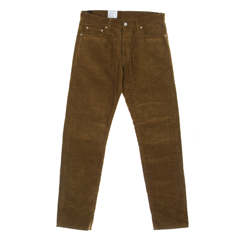 Carhartt WIP Slim-Fit Tabak Gewassen Lange Broek Brown Heren