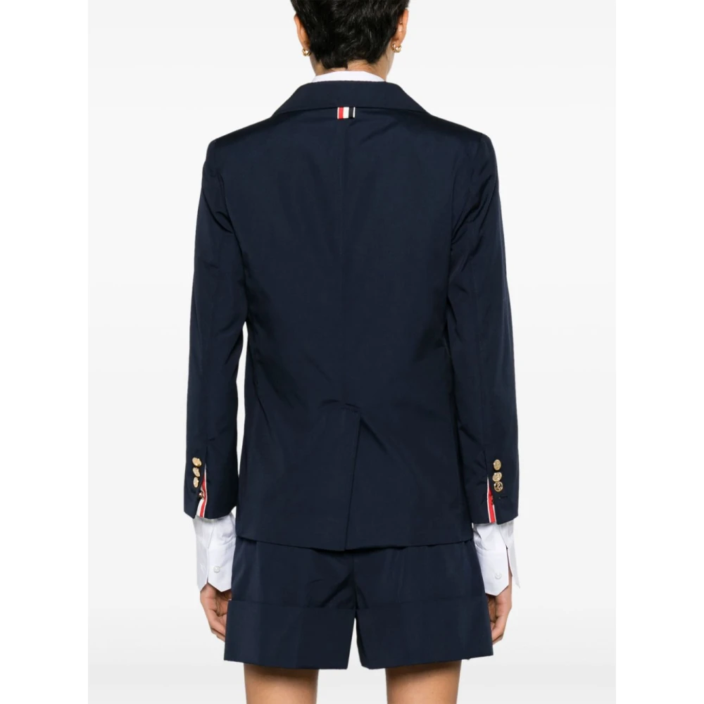 Thom Browne Blauwe RWB Gestreepte Blazer Jas Blue Dames