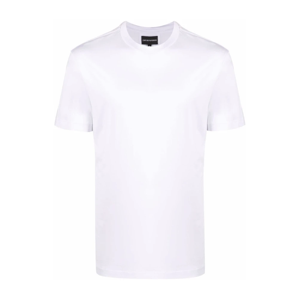 Emporio Armani Wit Logo-Patch T-shirt Korte Mouw White Heren