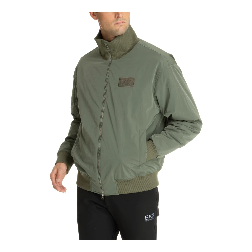 Emporio Armani EA7 Ritssluiting Effen Logo Zakken Jas Green Heren