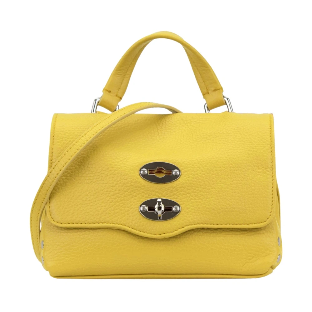 Zanellato Women's Yellow Leather Shoulder Bag With Metal Details