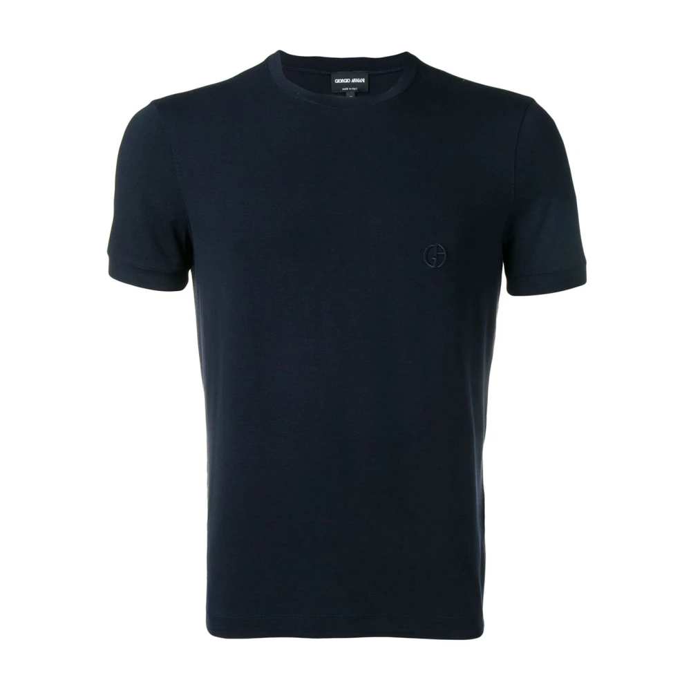 Giorgio Armani Blauw T-shirt met Armani borduurwerk Blue Heren