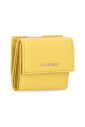 portefeuille-jaune-en-cuir-femme-bouton-pression