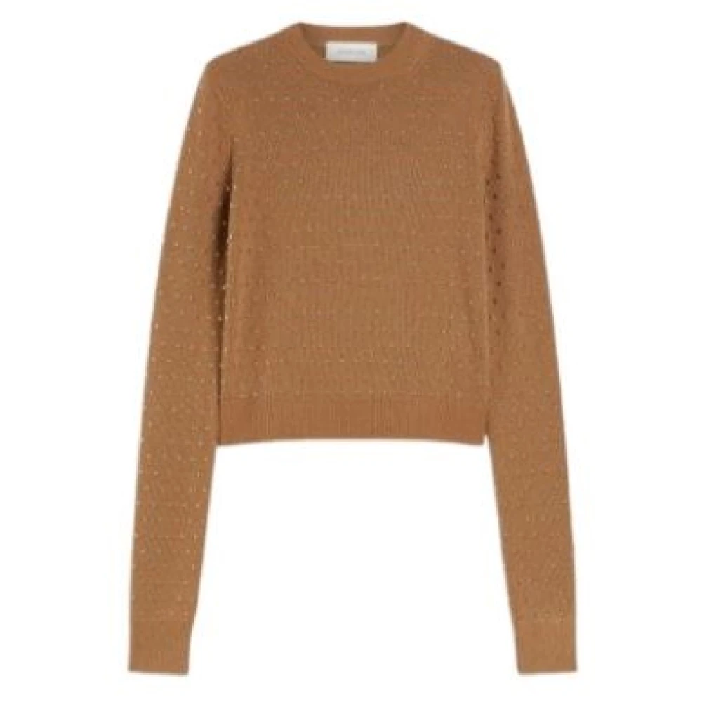 SPORTMAX Gestudde wol-kasjmier trui Brown Dames