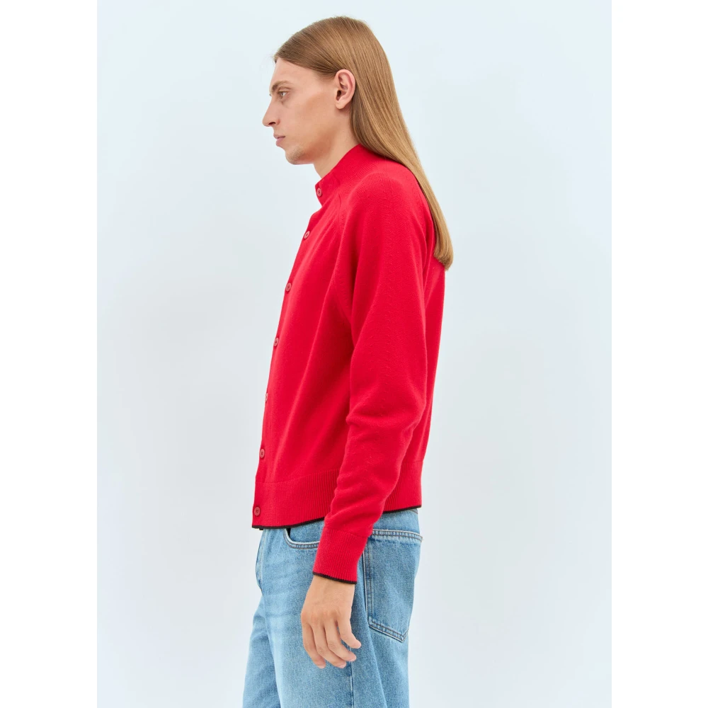 Jacquemus Kasjmier Gebreide Hoge Hals Cardigan Red Heren