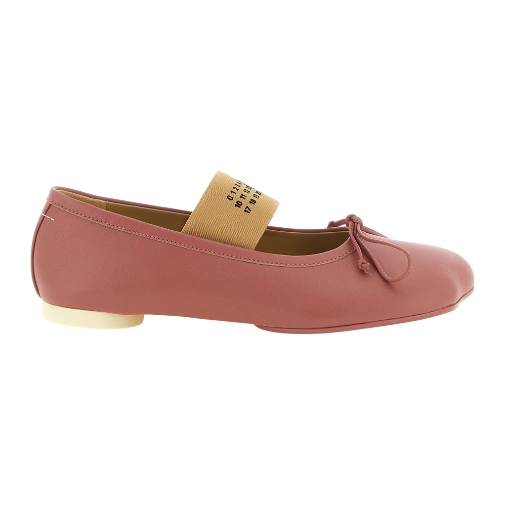 Mm6 Maison Margiela Anatomic Numeric Ballet Flats - Female - Ballerina Shoes - Pink - 5 Uk - Shoes
