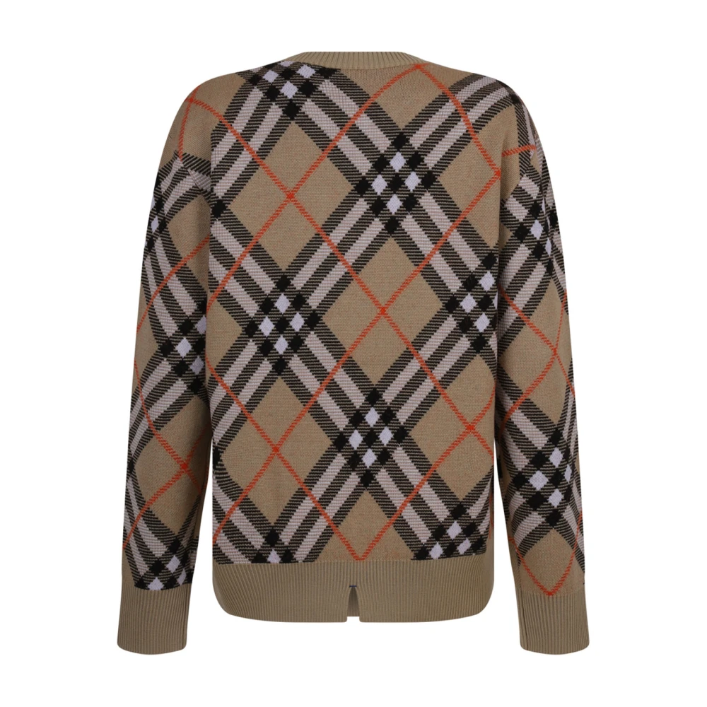Burberry Vintage Check Intarsia Gebreide Trui Brown Dames