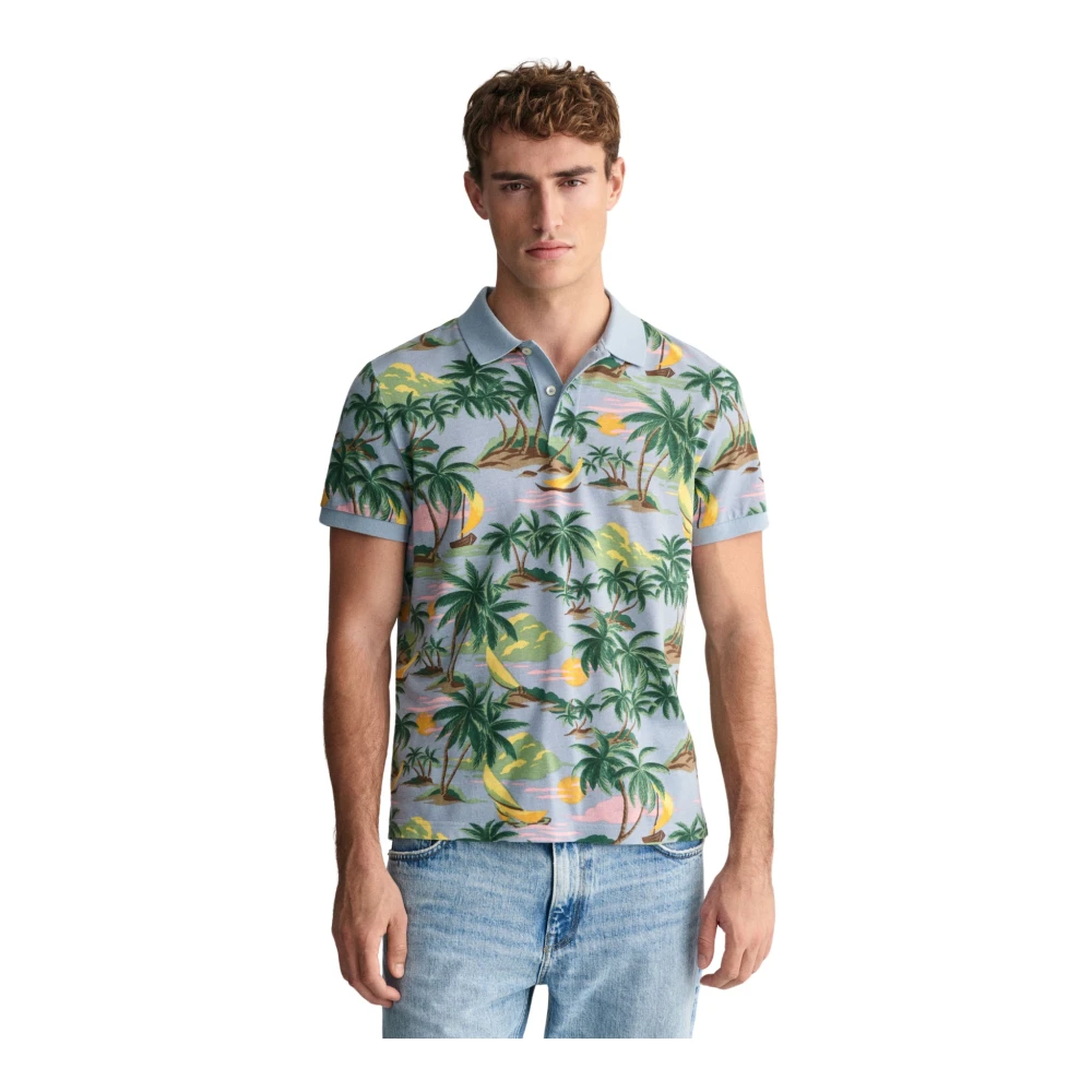 Gant Hawaii Print Polo Shirt Multicolor Heren