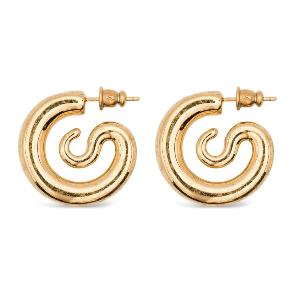 Panconesi Women's Yellow Earrings, One Size, Serpent Hoops Extra Small