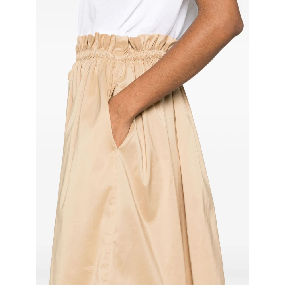 Fabiana Filippi Beige Jurk met Trekkoord Tailleband Beige Dames