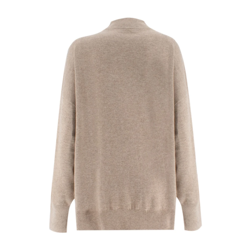 BRUNELLO CUCINELLI Kasjmier Zijde Gebreide Trui Beige Dames