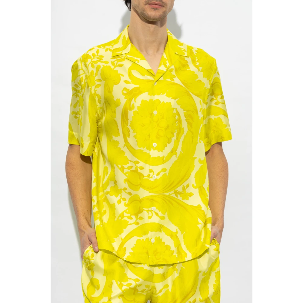 Versace Shirt met korte mouwen Yellow Heren