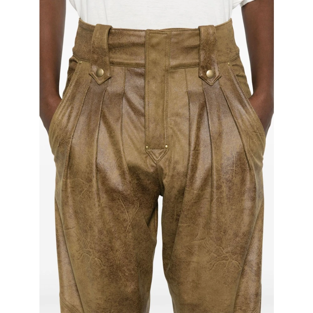 Isabel marant Wijde Gwen Bronzen Broek Brown Heren