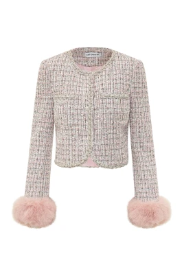 Bouclé Fur Cuff Jacket