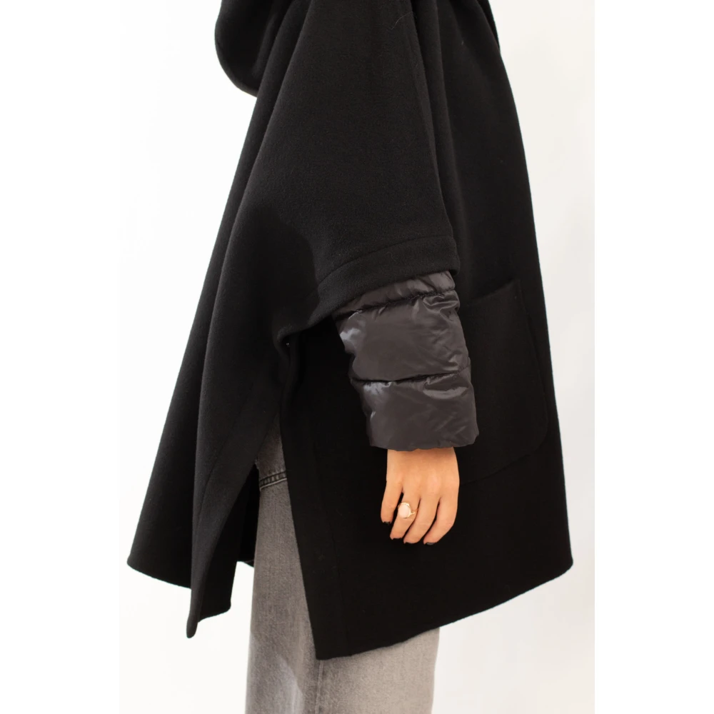 pinko Oversized Jas van Gemengde Stof Black Dames