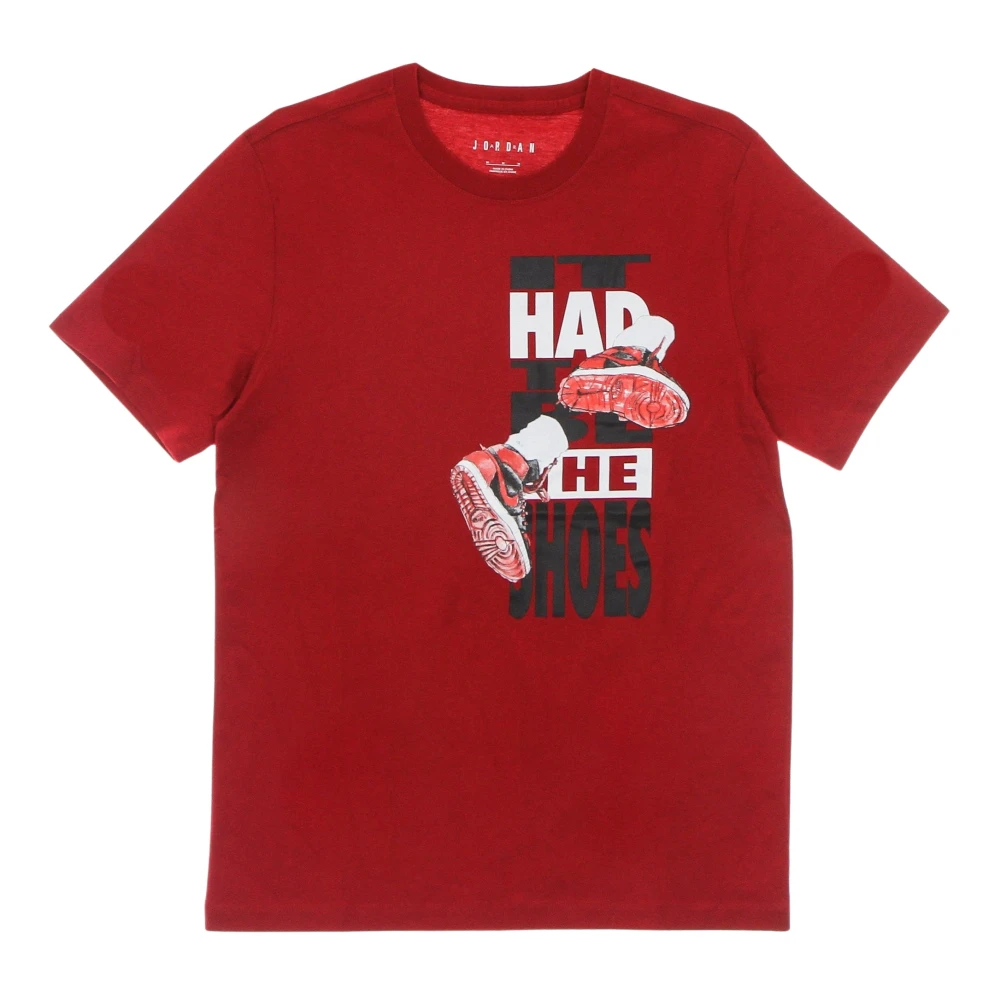 Jordan Uomo Rosso T-Shirt Girocollo In Cotone