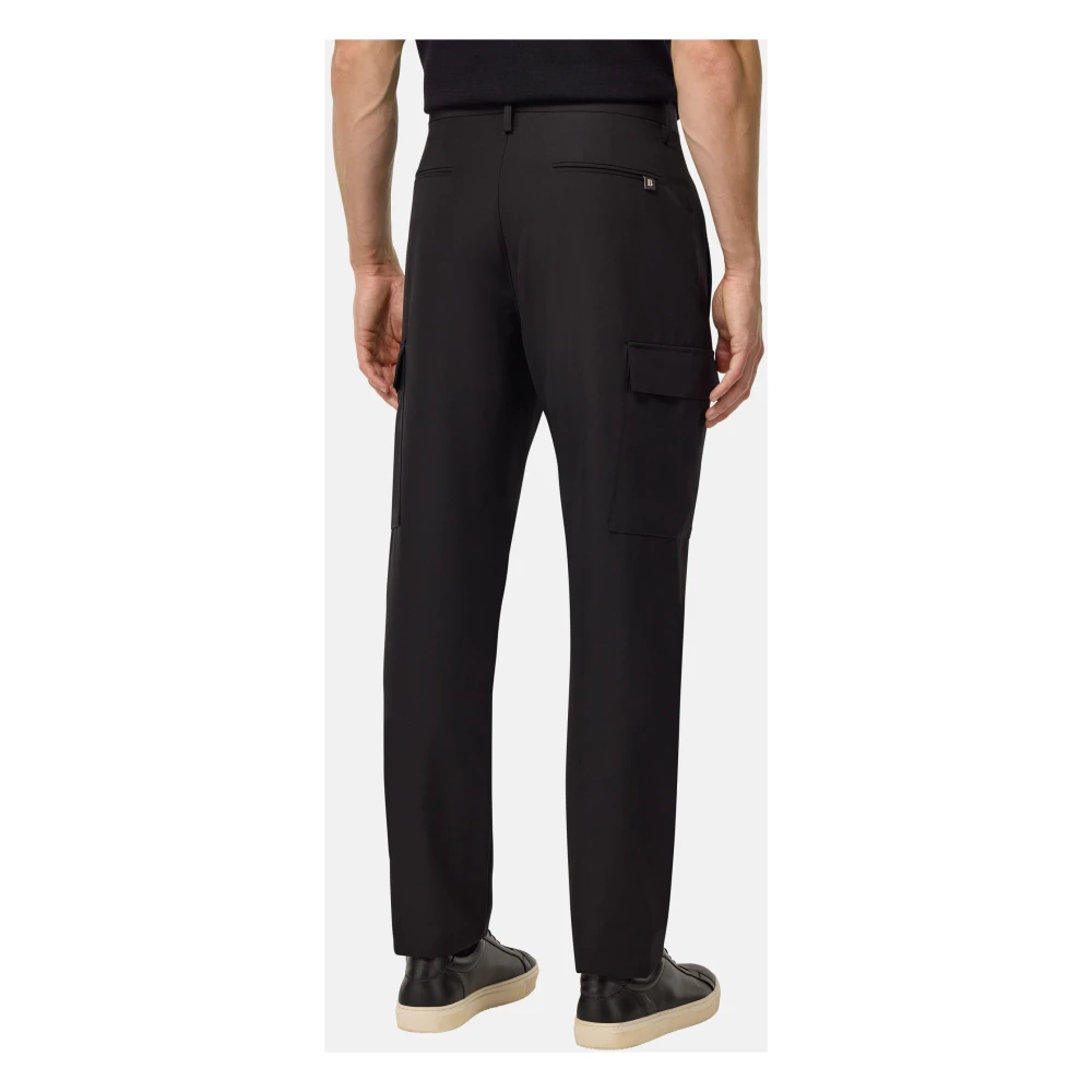 Boggi Milano B Travel Broek in zuivere reiswol Black Heren